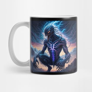 Virning alien in ligtning aura Mug